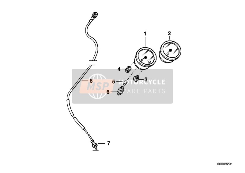 BMW R 100 R Mystik 94 1994 Tachimetro/contagiri per un 1994 BMW R 100 R Mystik 94