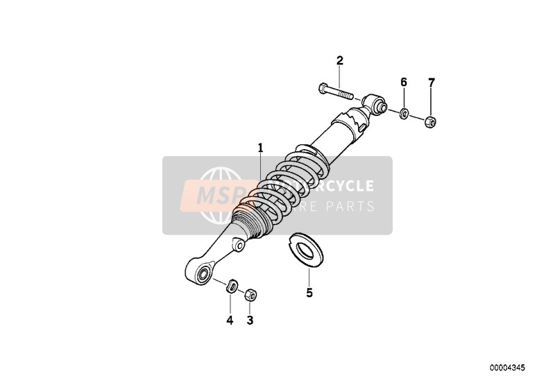 BMW R 100 R Mystik 94 1993 SPRING STRUT, REAR for a 1993 BMW R 100 R Mystik 94