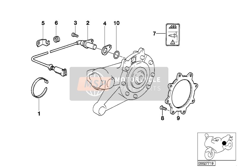 Sensor de velocidad de rueda trasera