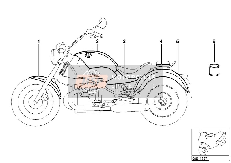 BMW R 850 C 99 (0421) 1999 Pièces peintes 758 frostblau pour un 1999 BMW R 850 C 99 (0421)