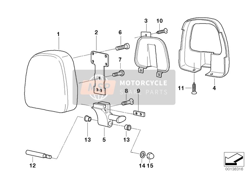 BMW R 850 C 99 (0421) 1999 coussin d'assise pour un 1999 BMW R 850 C 99 (0421)