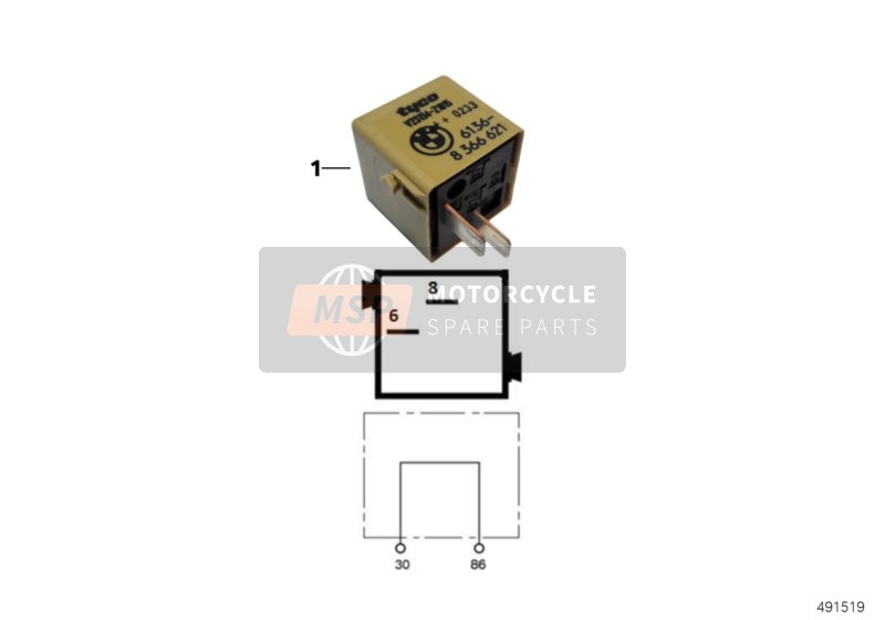 BMW R 850 C 99 (0421) 1997 Plug connector, olive yellow for a 1997 BMW R 850 C 99 (0421)