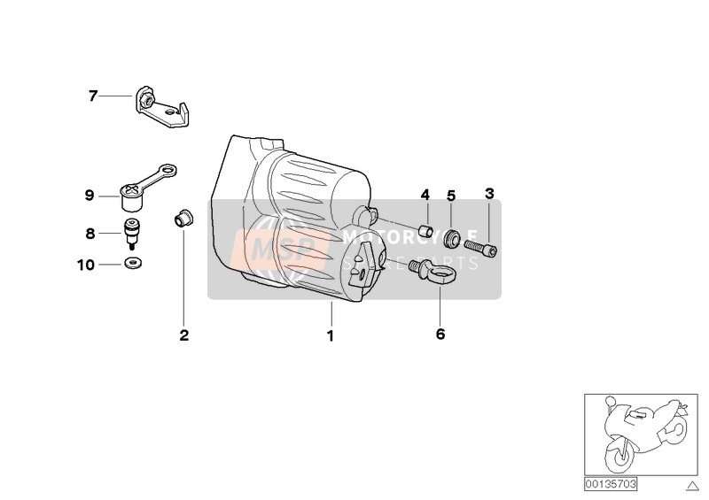 BMW R 850 C 99 (0421) 1999 Abdeckung für Starter für ein 1999 BMW R 850 C 99 (0421)