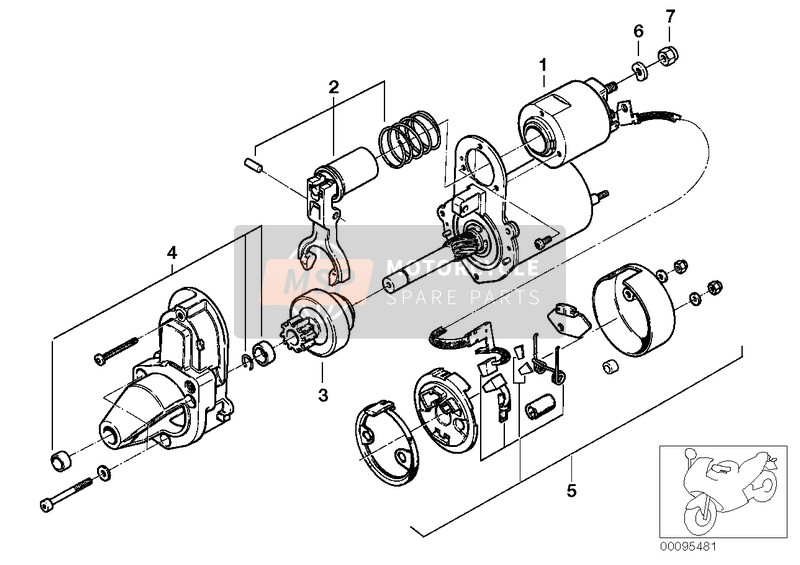 BMW R 850 C 99 (0421) 1999 Piezas individuales del motor de arranque para un 1999 BMW R 850 C 99 (0421)