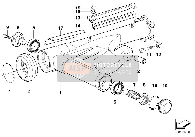 BMW R 850 C 99 (0421) 1997 REAR WHEEL SWINGING ARM for a 1997 BMW R 850 C 99 (0421)