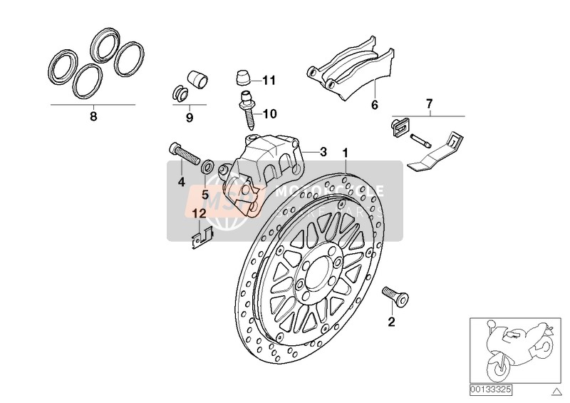 BMW R 850 C 99 (0421) 1998 Freno ruota posteriore per un 1998 BMW R 850 C 99 (0421)