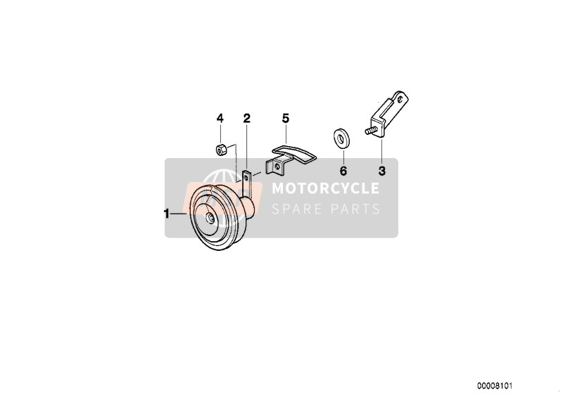 BMW R 850 GS 95 (0403) 1996 Claxon voor een 1996 BMW R 850 GS 95 (0403)