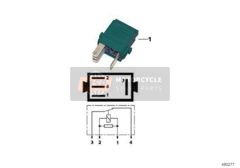 BMW R 850 GS 95 (0403) 2000 Mini Relay, Opener, Green for a 2000 BMW R 850 GS 95 (0403)