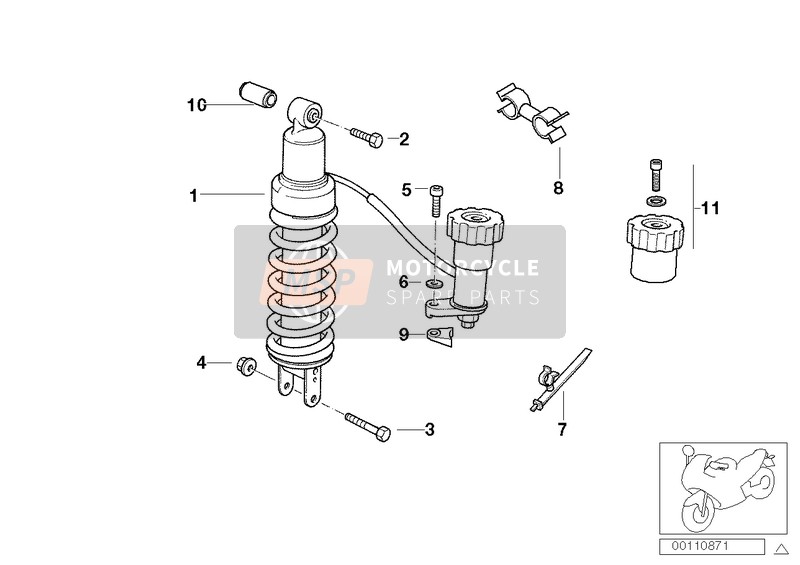 BMW R 850 GS 95 (0403) 1997 Federbein hinten für ein 1997 BMW R 850 GS 95 (0403)