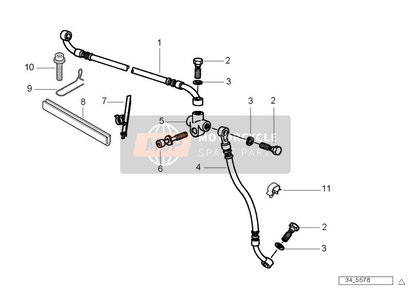 BMW R 850 GS 95 (0403) 1996 Tuyau de frein avant pour un 1996 BMW R 850 GS 95 (0403)