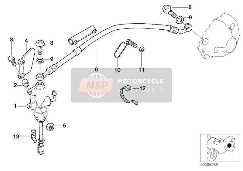 BMW R 850 R 02 (0428) 2003 Pompa freno posteriore per un 2003 BMW R 850 R 02 (0428)