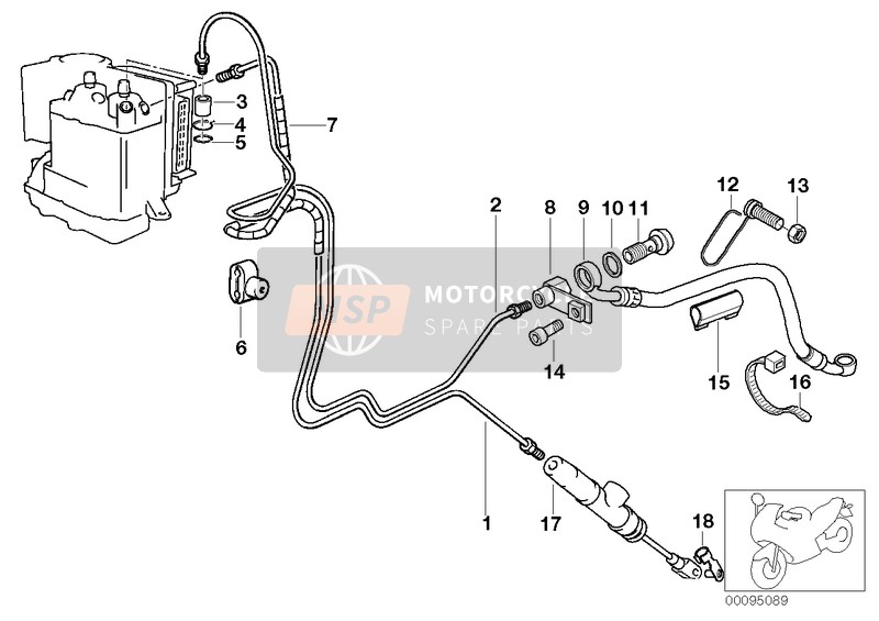 BMW R 850 R 02 (0428) 2006 Tubería de freno Integral ABS tras. para un 2006 BMW R 850 R 02 (0428)