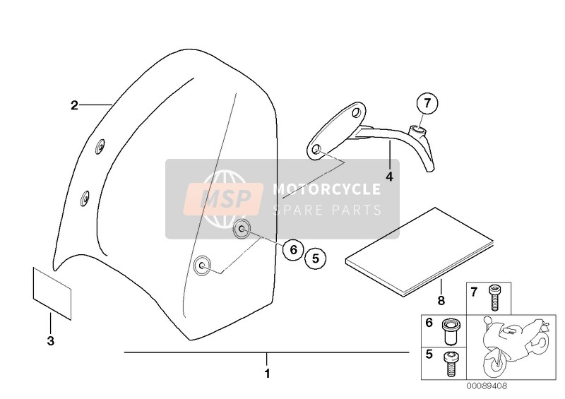 BMW R 850 R 02 (0428) 2002 Windschutzscheibe Speedster für ein 2002 BMW R 850 R 02 (0428)