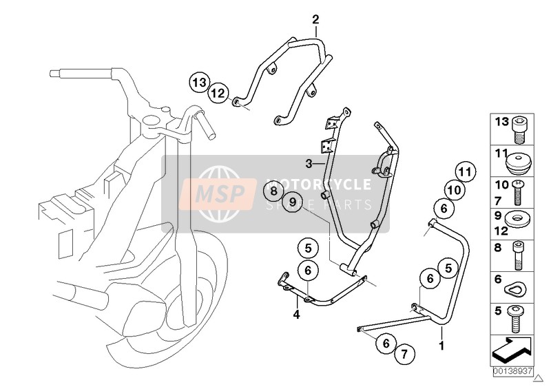 BMW R 850 R 02 (0428) 1999 Schutzbügel vorne für ein 1999 BMW R 850 R 02 (0428)