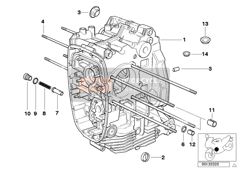 BMW R 850 R 02 (0428) 2002 Motorgehäuse für ein 2002 BMW R 850 R 02 (0428)