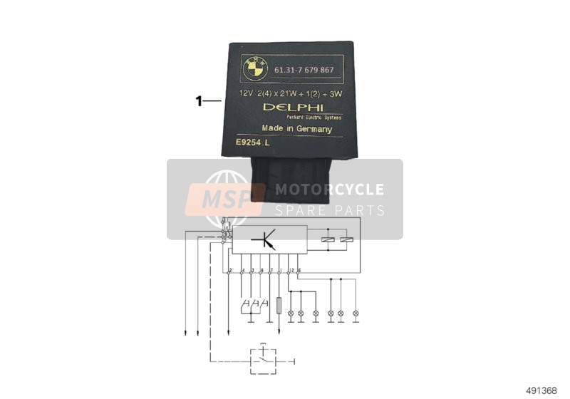 BMW R 850 R 02 (0428) 1999 Turn Signal Relay for a 1999 BMW R 850 R 02 (0428)