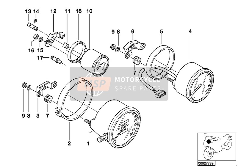 BMW R 850 R 02 (0428) 2004 Snelheidsmeter/toerenteller/klok voor een 2004 BMW R 850 R 02 (0428)