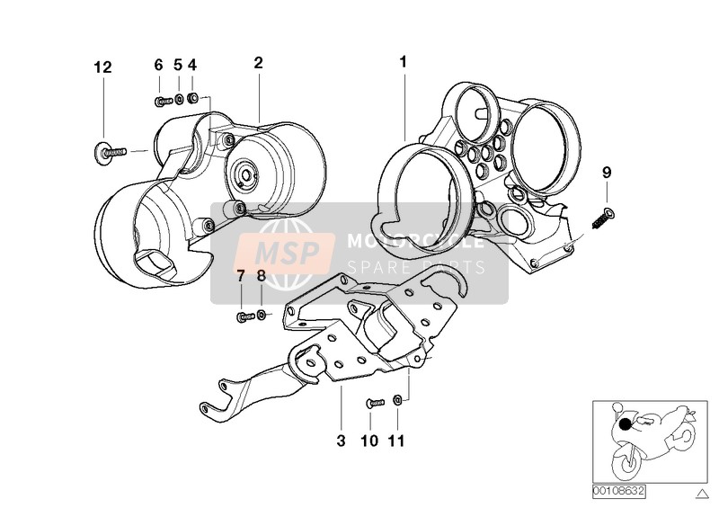 BMW R 850 R 02 (0428) 2002 Instrumententräger für ein 2002 BMW R 850 R 02 (0428)