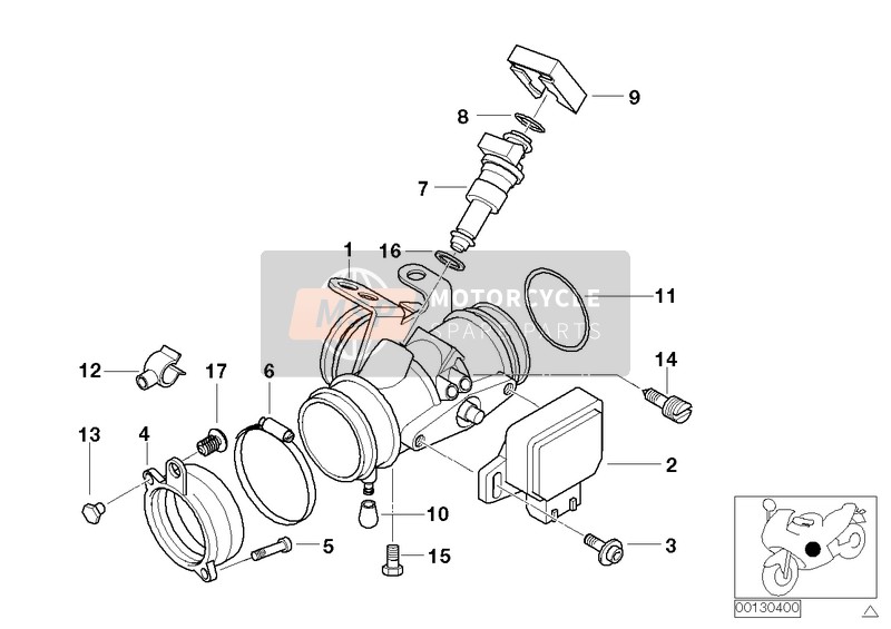 BMW R 850 R 02 (0428) 2002 Drosselklappenstutzen für ein 2002 BMW R 850 R 02 (0428)