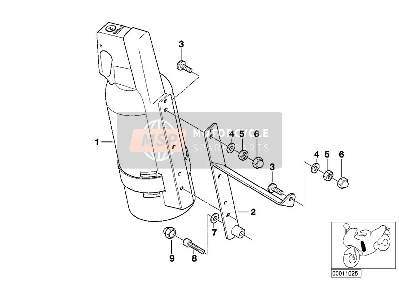 BMW R 850 R 94 (0401,0406) 1994 Fire extinguisher / holder for a 1994 BMW R 850 R 94 (0401,0406)