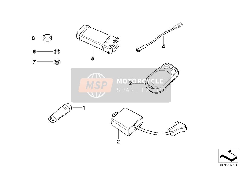 BMW R 850 R 94 (0401,0406) 1998 Alarme antivol, unité de base pour un 1998 BMW R 850 R 94 (0401,0406)