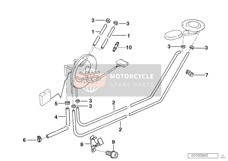 BMW R 850 R 94 (0401,0406) 1996 Kraftstoffentlüftung/Anbauteile für ein 1996 BMW R 850 R 94 (0401,0406)