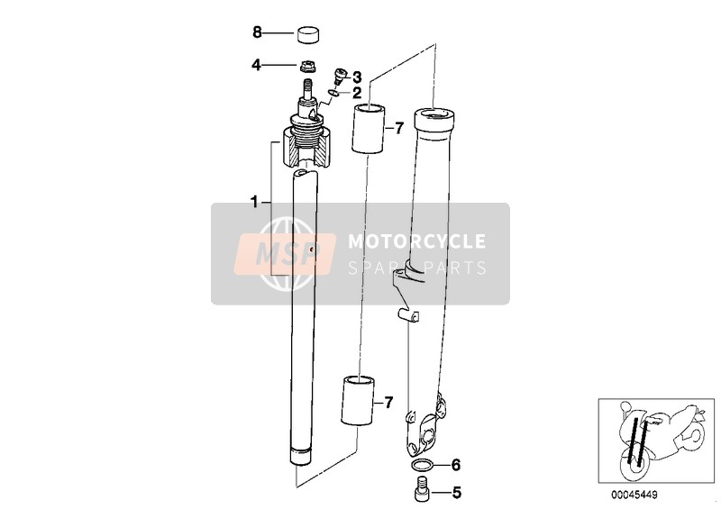 BMW R 850 R 94 (0401,0406) 2002 Tubo verticale per un 2002 BMW R 850 R 94 (0401,0406)