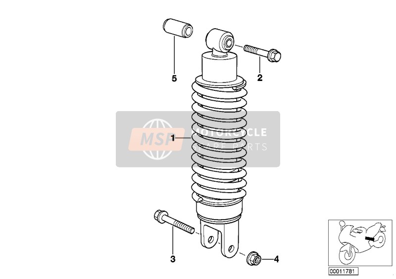 Jambe de suspension arrière