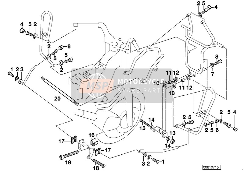 BMW R 850 RT 02 (0417) 2001 Piezas de estribo de proteccion para un 2001 BMW R 850 RT 02 (0417)