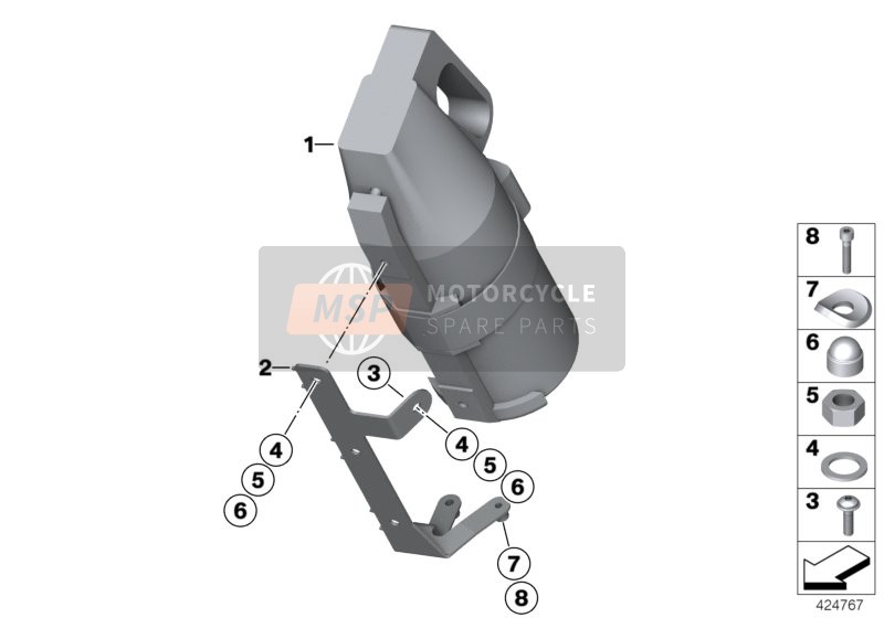 BMW R 850 RT 02 (0417) 2003 Brandblusser/Houder voor een 2003 BMW R 850 RT 02 (0417)