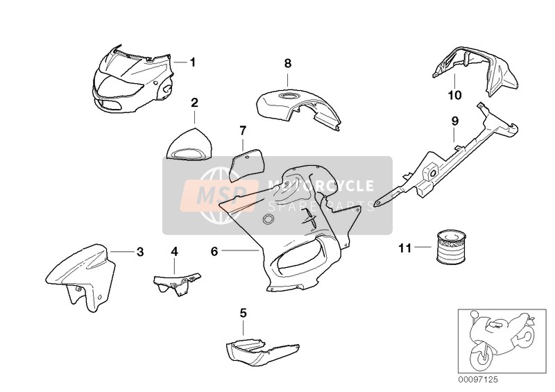 BMW R 850 RT 02 (0417) 2001 Piezas pintadas Fernblau 913 para un 2001 BMW R 850 RT 02 (0417)