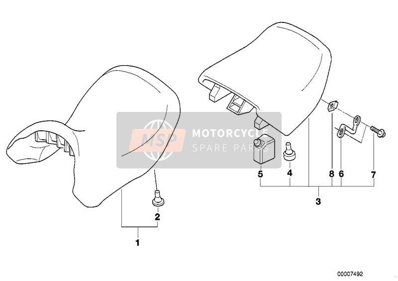 BMW R 850 RT 02 (0417) 2002 Asiento de banco ajustable para un 2002 BMW R 850 RT 02 (0417)