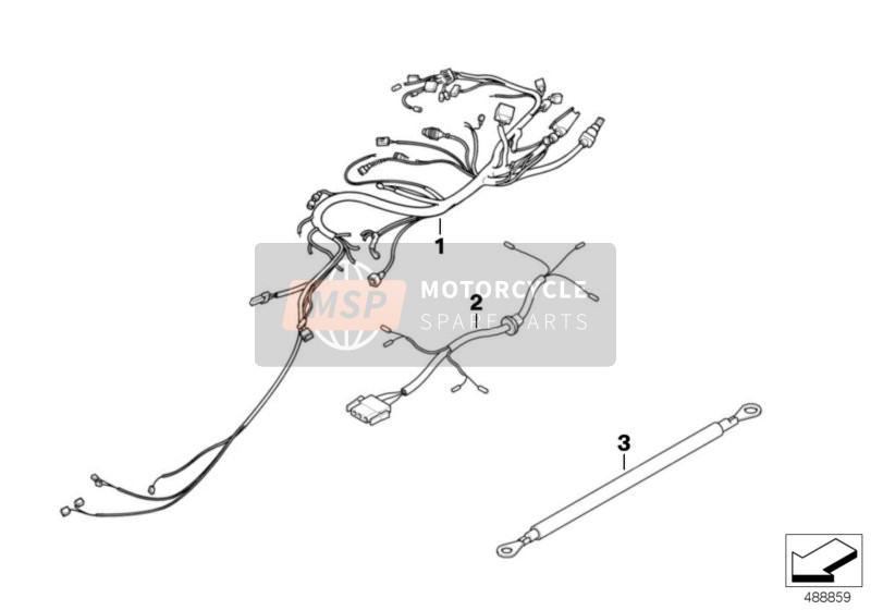 BMW R 850 RT 02 (0417) 2002 Mazo de cables, versión autoridades para un 2002 BMW R 850 RT 02 (0417)