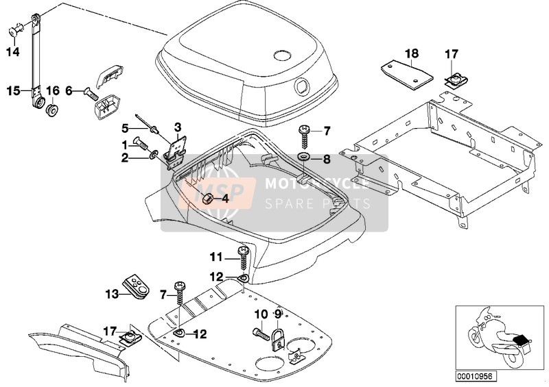 BMW R 850 RT 02 (0417) 2001 MOUNTING PARTS OF RADIO TELEPHONE BOX for a 2001 BMW R 850 RT 02 (0417)