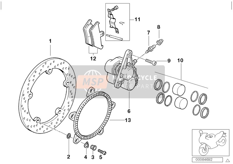 FRONT WHEEL BRAKE, INTEGRAL ABS