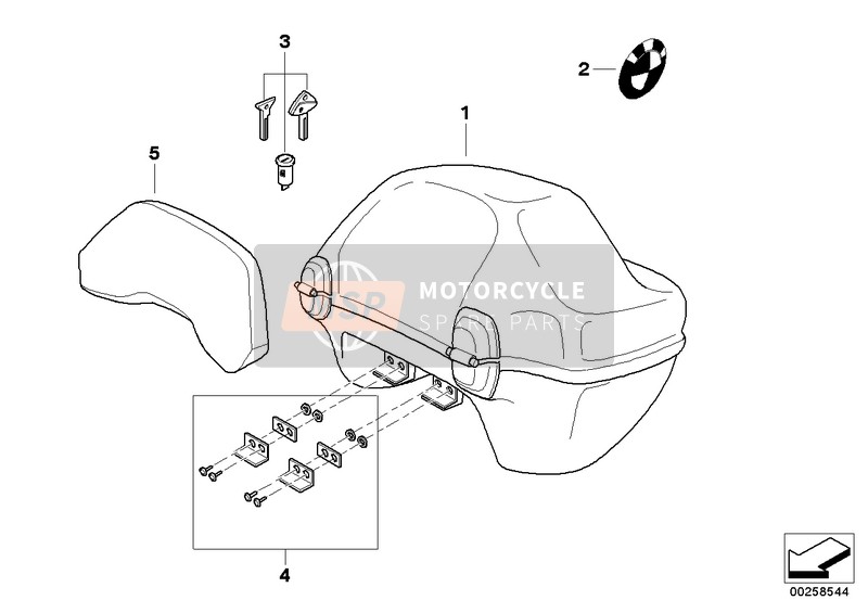 BMW R 850 RT 96 (0412) 1999 Top case 33l pour un 1999 BMW R 850 RT 96 (0412)