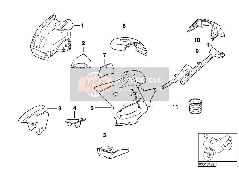 BMW R 850 RT 96 (0412) 1999 Piezas barnizadas 704 graphit para un 1999 BMW R 850 RT 96 (0412)