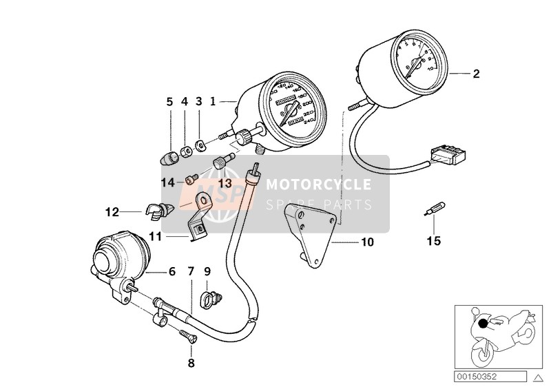 BMW R 850 RT 96 (0412) 1999 Tacometro/cuetarrero para un 1999 BMW R 850 RT 96 (0412)