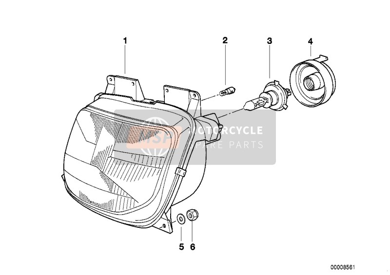 BMW R 850 RT 96 (0412) 1998 Koplamp voor een 1998 BMW R 850 RT 96 (0412)