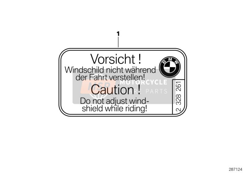 BMW R 850 RT 96 (0412) 2001 Plaquette instruction de réglage pour un 2001 BMW R 850 RT 96 (0412)