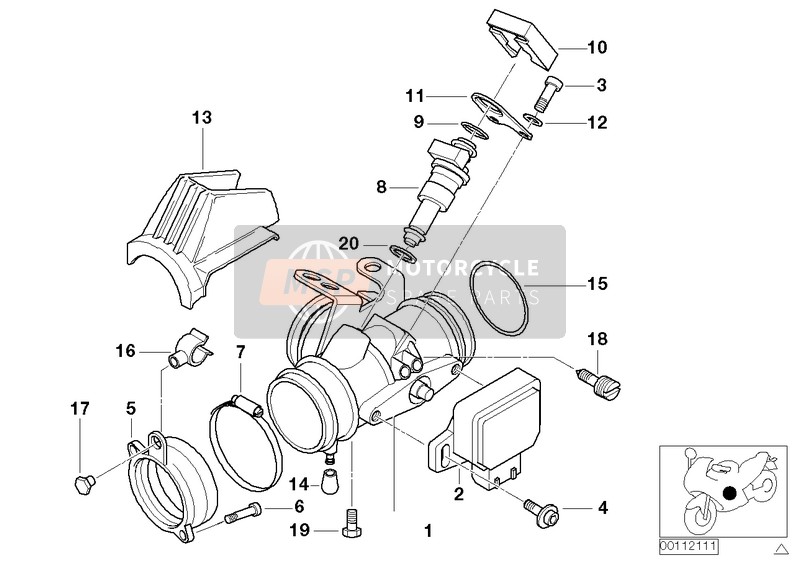 BMW R 850 RT 96 (0412) 1998 Gasklephuis voor een 1998 BMW R 850 RT 96 (0412)