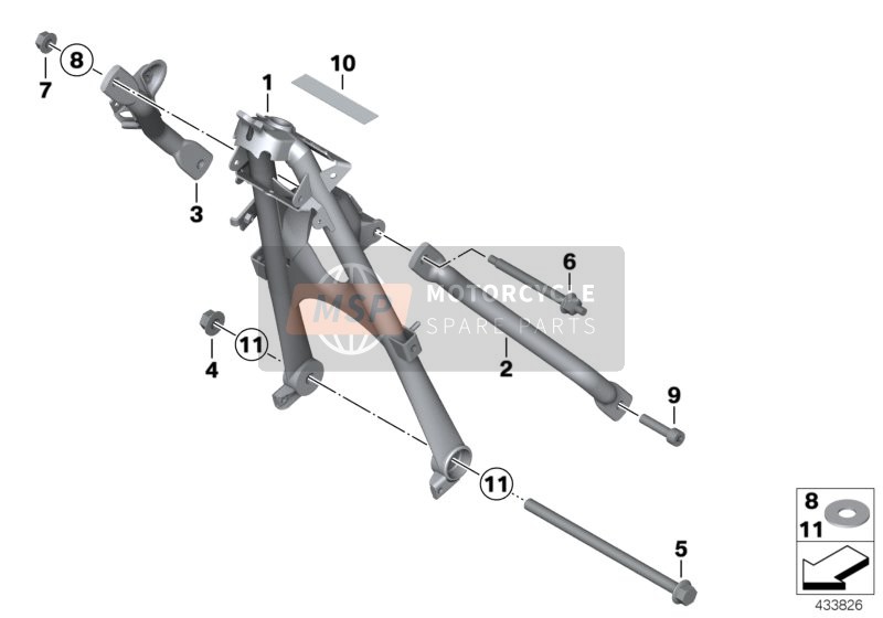 BMW R 900 RT 05 SF (0367,0387) 2006 Cadre avant / Pièces de montage pour un 2006 BMW R 900 RT 05 SF (0367,0387)