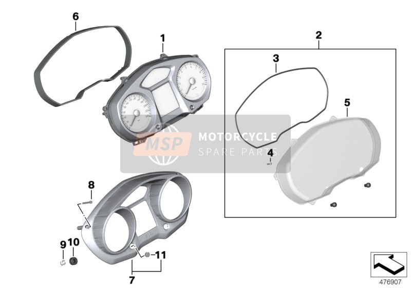 BMW R 900 RT 05 SF (0367,0387) 2008 Cuadro de instrumentos para un 2008 BMW R 900 RT 05 SF (0367,0387)