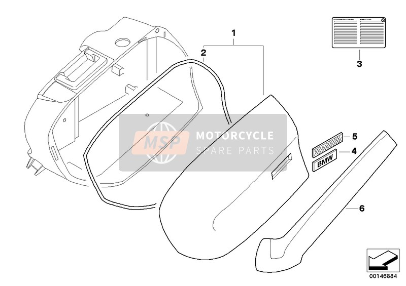 BMW R 900 RT 05 SF (0367,0387) 2008 Tapa de caja en la parte inferior de la caja 2 para un 2008 BMW R 900 RT 05 SF (0367,0387)