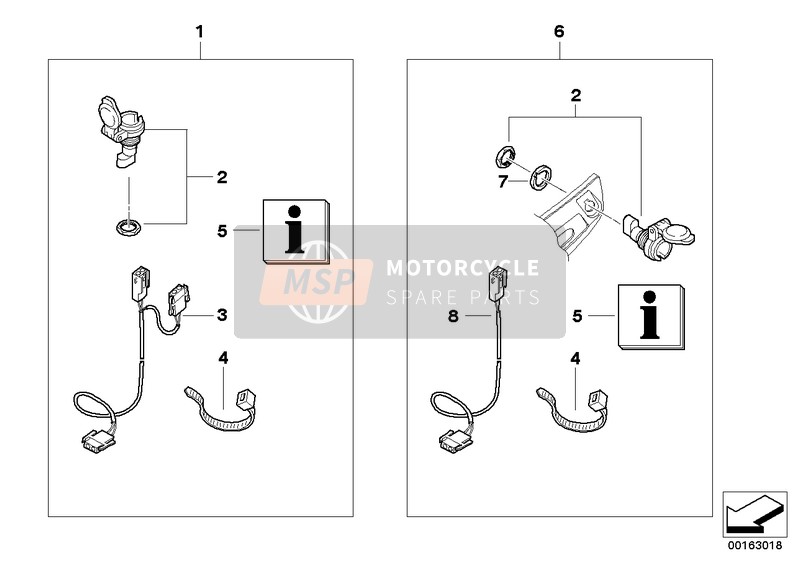 BMW R 900 RT 05 SF (0367,0387) 2007 RETROFIT KIT, SOCKET for a 2007 BMW R 900 RT 05 SF (0367,0387)