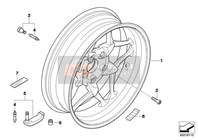 BMW R 900 RT 10 SF (0330,0340) 2012 CAST RIM, REAR for a 2012 BMW R 900 RT 10 SF (0330,0340)