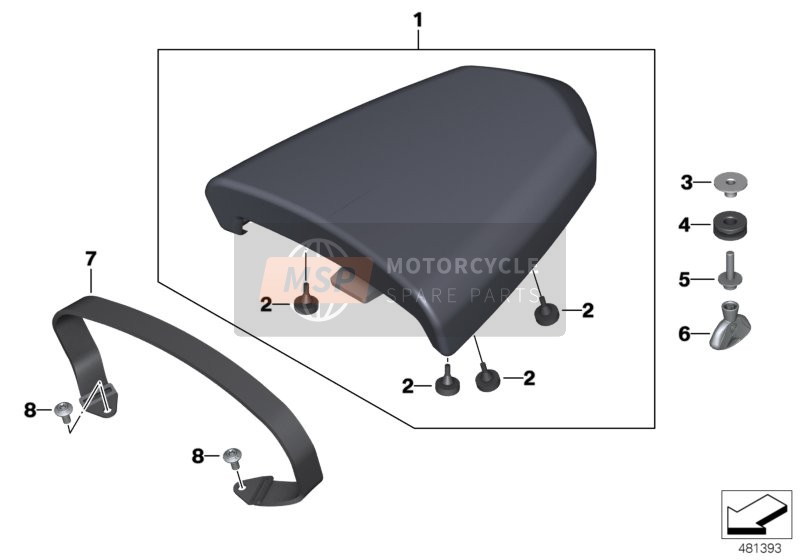 BMW R nineT (0A06, 0A16) 2016 Asiento Banco para Pasajeros para un 2016 BMW R nineT (0A06, 0A16)