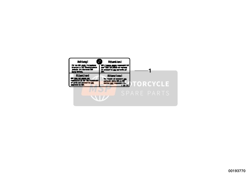 BMW R nineT (0A06, 0A16) 2015 LABEL "WARRANTY" for a 2015 BMW R nineT (0A06, 0A16)