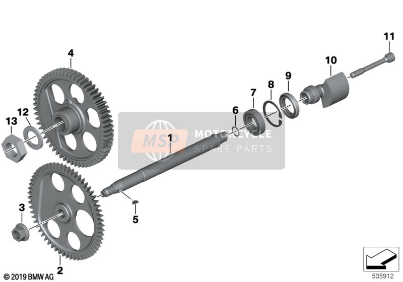 BMW R nineT 16 (0J01, 0J03) 2017 COMPENSATING SHAFT for a 2017 BMW R nineT 16 (0J01, 0J03)