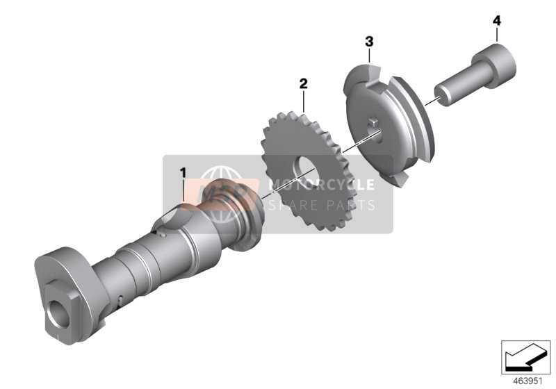 BMW R nineT 16 (0J01, 0J03) 2019 CAMSHAFT for a 2019 BMW R nineT 16 (0J01, 0J03)